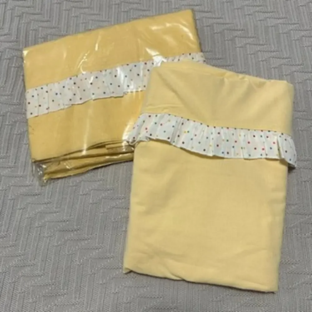 MCM Vintage 50s 60s yellow twin size duvet cover pair